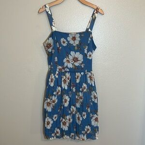 Xhilaration Blue Floral Sleeveless Mini Dress
